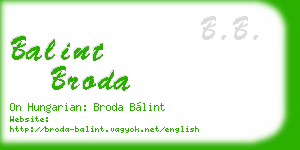 balint broda business card
